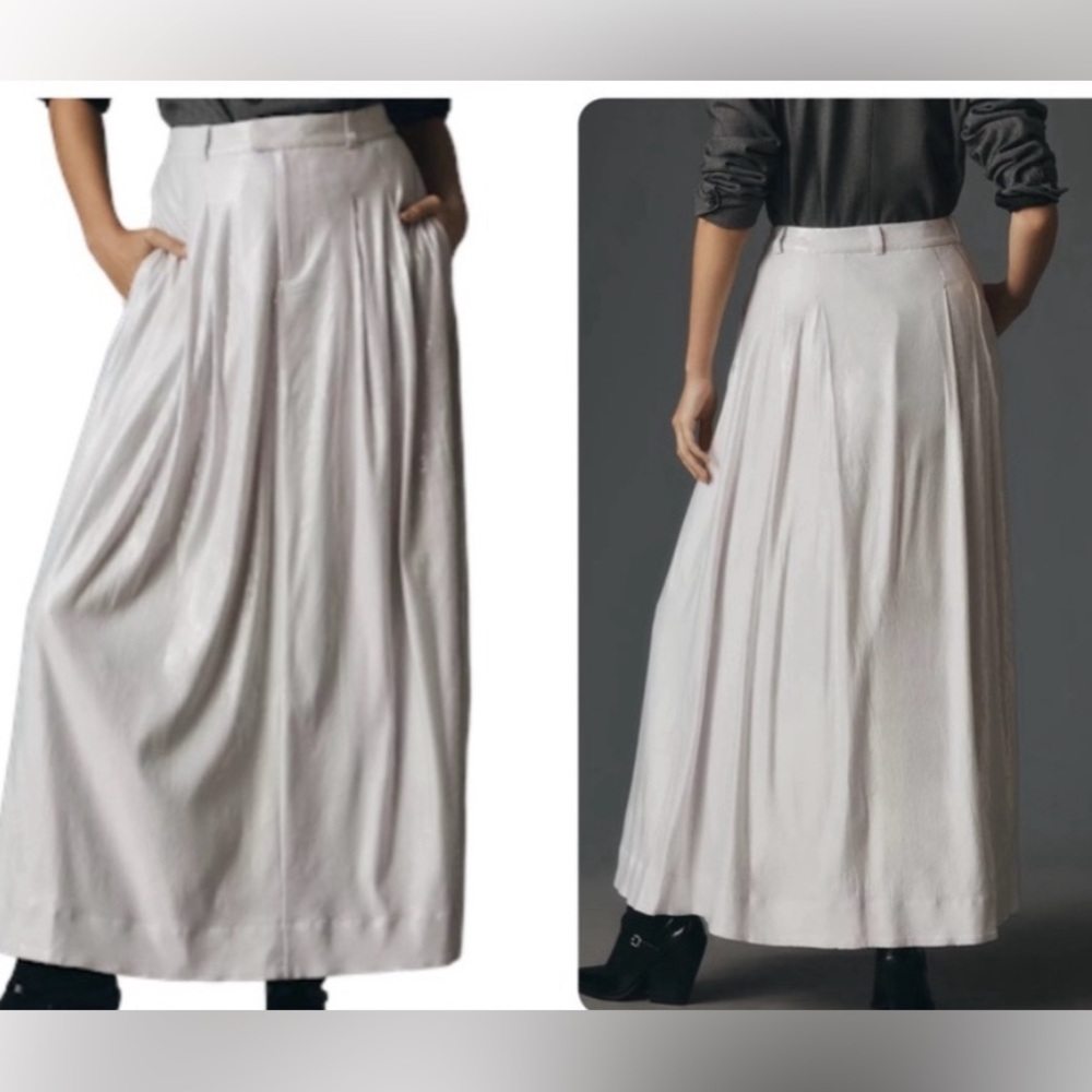 Anthropologie White Maxi Skirt